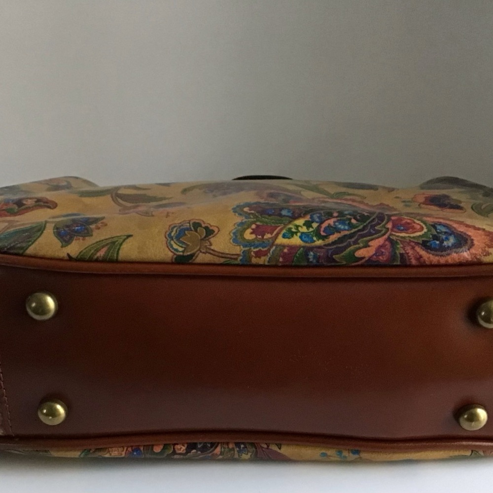 Patricia Nash Gracchi French Tapestry Bag Handbag Crossbody Brown Leather - Picture 5 of 16